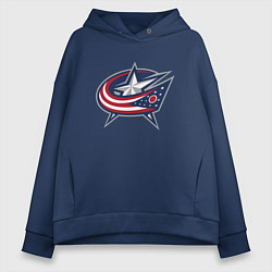 Женское худи оверсайз Columbus blue jackets - hockey team - emblem