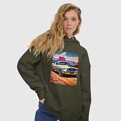 Толстовка оверсайз женская Авто Мустанг, цвет: хаки — фото 2