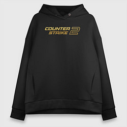 Женское худи оверсайз Counter strike 2 gold logo