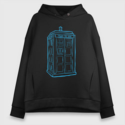 Толстовка оверсайз женская Black tardis, цвет: черный