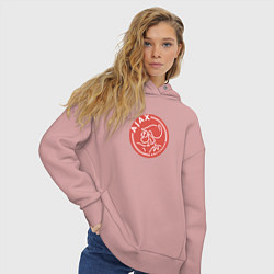 Толстовка оверсайз женская Футбольный клуб Ajax, цвет: пыльно-розовый — фото 2