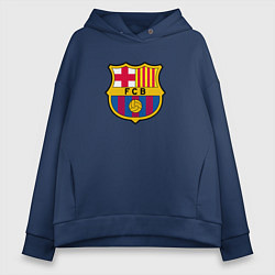 Толстовка оверсайз женская Barcelona fc sport, цвет: тёмно-синий