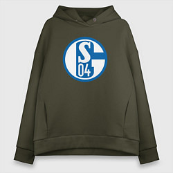 Толстовка оверсайз женская Schalke 04 fc club, цвет: хаки