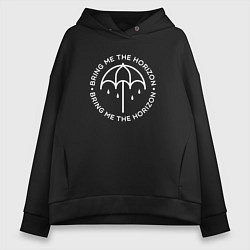 Толстовка оверсайз женская Bring Me the Horizon rock, цвет: черный