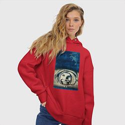 Толстовка оверсайз женская Космонавт номер один, цвет: красный — фото 2