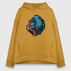 Толстовка оверсайз женская Mandrill monkey, цвет: горчичный