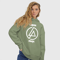 Толстовка оверсайз женская Linkin Park logo, цвет: авокадо — фото 2