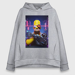 Женское худи оверсайз Cyber Homer Simpson - ai art