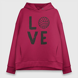 Толстовка оверсайз женская Lover volleyball, цвет: маджента