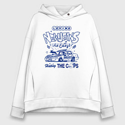 Толстовка оверсайз женская Newjeans police, цвет: белый