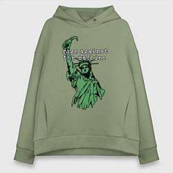 Женское худи оверсайз Rage Against - statue of liberty