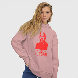 Толстовка оверсайз женская Jordan in red, цвет: пыльно-розовый — фото 2
