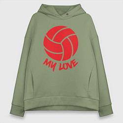Женское худи оверсайз Volleyball my love