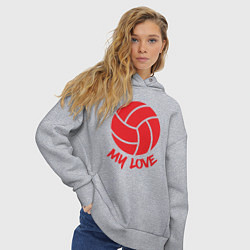 Толстовка оверсайз женская Volleyball my love, цвет: меланж — фото 2