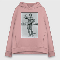 Толстовка оверсайз женская Mister Schwarzenegger, цвет: пыльно-розовый