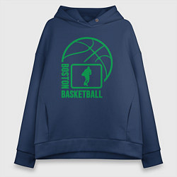 Толстовка оверсайз женская Boston basketball, цвет: тёмно-синий