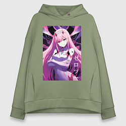 Женское худи оверсайз Zero two Darling in the Franxx - ai art