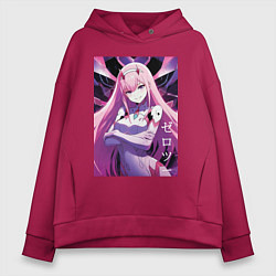 Женское худи оверсайз Zero two Darling in the Franxx - ai art