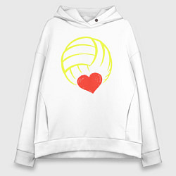 Толстовка оверсайз женская Volley love, цвет: белый