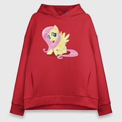 Толстовка оверсайз женская Флаттершай из My Little Pony в кино, цвет: красный