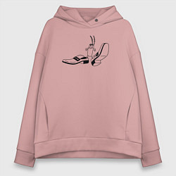 Женское худи оверсайз Бархатные тяги мем с Планктоном из мультика