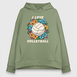 Женское худи оверсайз I love volleyball