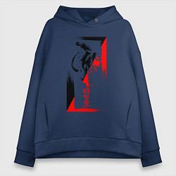 Женское худи оверсайз Боевые искуства black and red