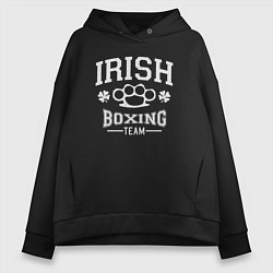 Толстовка оверсайз женская Ирландский бокс, цвет: черный