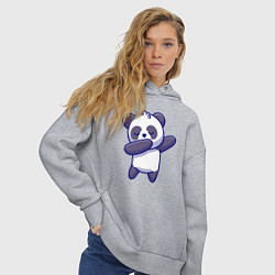 Толстовка оверсайз женская Dabbing panda, цвет: меланж — фото 2