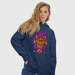 Толстовка оверсайз женская Purple owl, цвет: тёмно-синий — фото 2