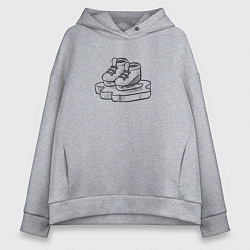 Толстовка оверсайз женская Конечки, цвет: меланж