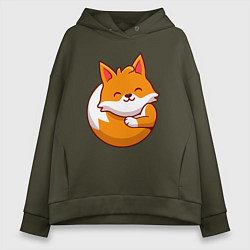 Женское худи оверсайз Orange fox