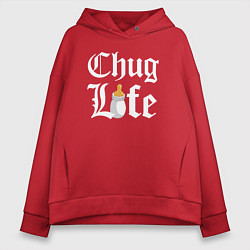 Женское худи оверсайз Thug life milk