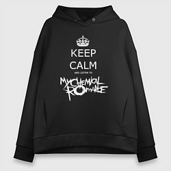 Толстовка оверсайз женская My Chemical Romance keep calm, цвет: черный