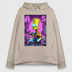 Женское худи оверсайз Bart Simpson - cool gamer