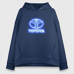 Толстовка оверсайз женская Toyota neon, цвет: тёмно-синий