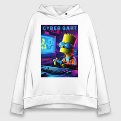 Женское худи оверсайз Cyber Bart is an avid gamer