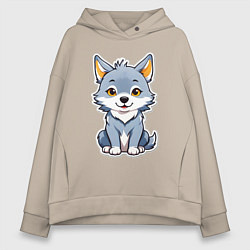 Женское худи оверсайз Добрый волченок