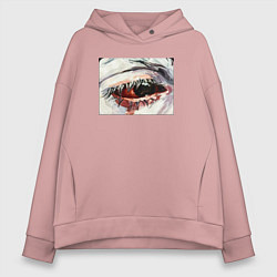 Толстовка оверсайз женская Кровавый глаз, цвет: пыльно-розовый
