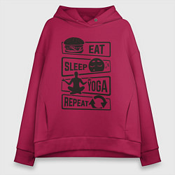 Женское худи оверсайз Eat sleep yoga repeat