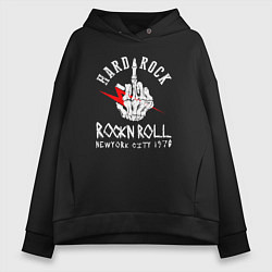 Толстовка оверсайз женская Hard rock 1970, цвет: черный