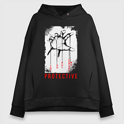 Толстовка оверсайз женская Protective, цвет: черный