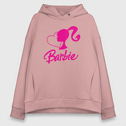 Толстовка оверсайз женская Barbie heart, цвет: пыльно-розовый