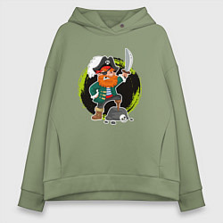 Женское худи оверсайз Мультяшный пират