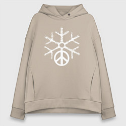 Женское худи оверсайз Peace snow