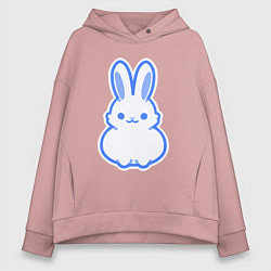 Толстовка оверсайз женская White bunny, цвет: пыльно-розовый
