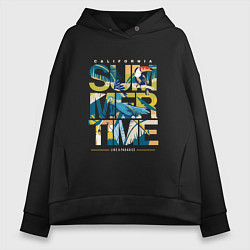 Толстовка оверсайз женская California summertime, цвет: черный