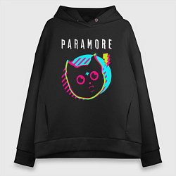 Женское худи оверсайз Paramore rock star cat