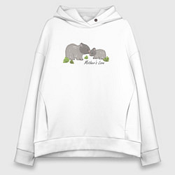 Толстовка оверсайз женская Mothers love, цвет: белый