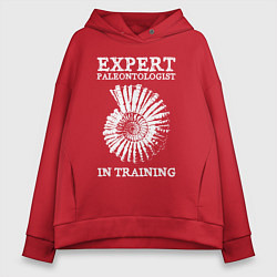 Толстовка оверсайз женская Эксперт палеонтолог на стажировке, цвет: красный